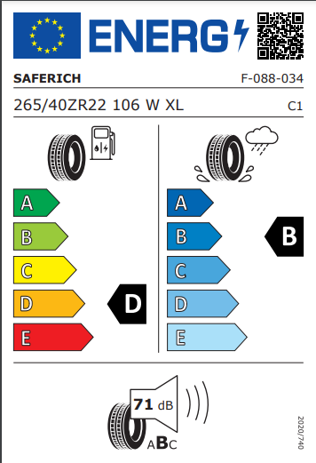 Saferich 265 40 22 106W FRC88 tyre