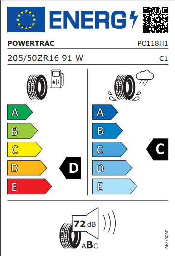 Powertrac 205 50 16 91W Cityracing tyre