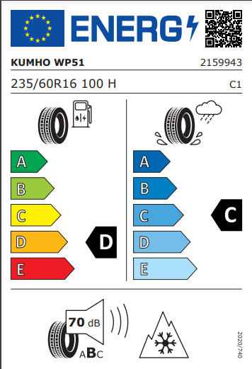 Kumho 235 60 16 100H WinterCraft (WP51) tyre